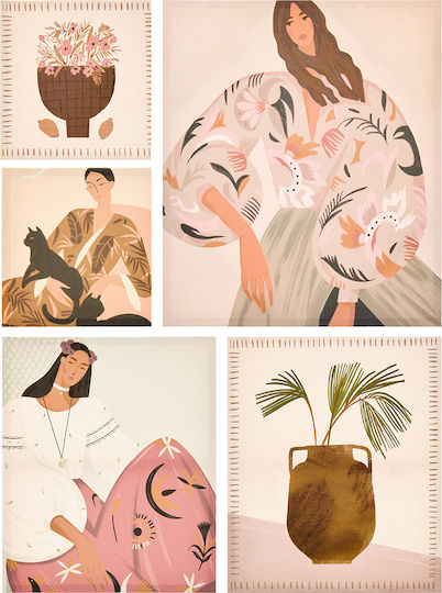 Πίνακες Σετ 5τμχ A-s Cynthia Woman 219654 Mdf