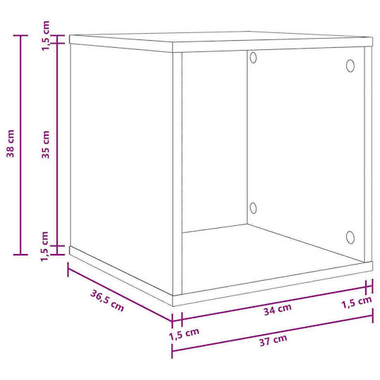 vidaXL Vinyl Album Box White 37 x 36,5 x 38 cm