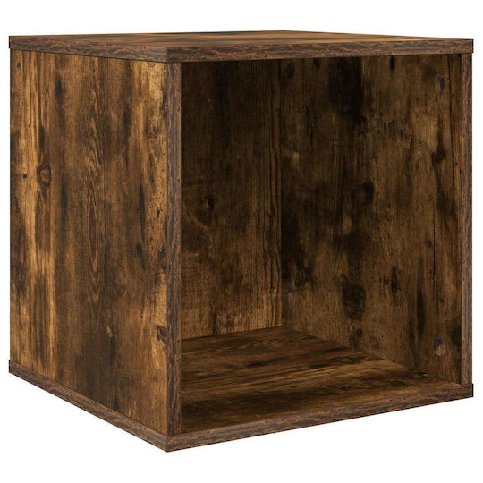 vidaXL Vinyl Album Box Smoked Oak Wood 37 x 36,5 x 38 cm
