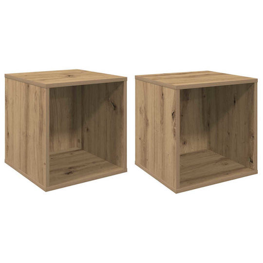vidaXL Vinyl Record Album Box 2 pcs Artisan Oak 37 x 36.5 x 38 cm