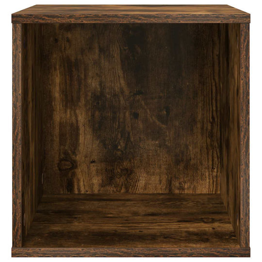 vidaXL Vinyl Album Box Smoked Oak Wood 37 x 36,5 x 38 cm