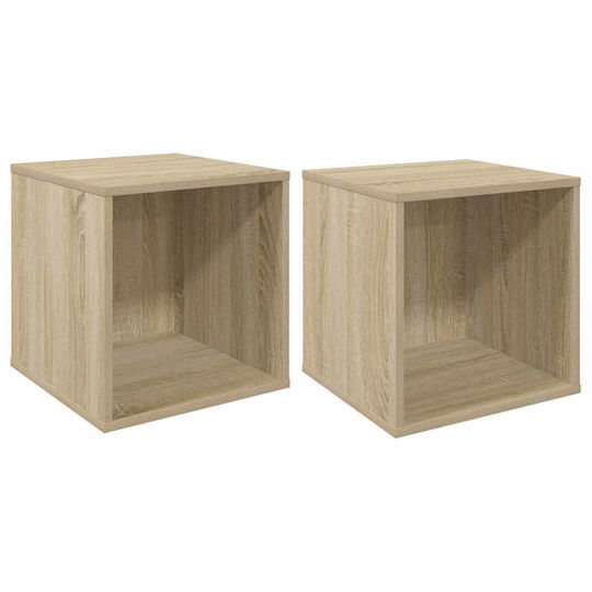vidaXL Vinyl Record Album Box 2 Pcs Sonoma Oak 37 x 36,5 x 38 cm