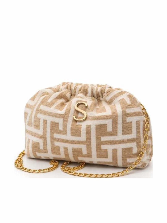 Melina Large Bucket Fabric Women's Drawstring Bag Beige