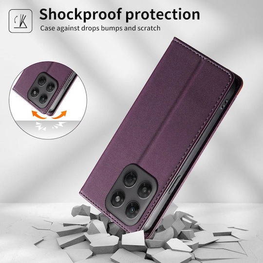 Motorola Edge 70 Fusion 5g Case Dierfeng Strong Magnetic Leather Wallet Purple