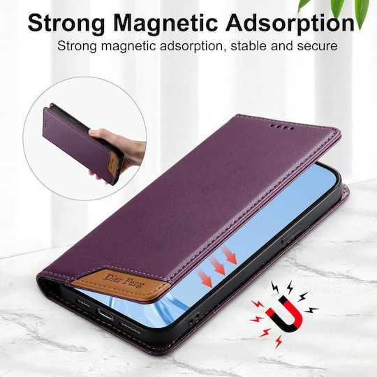 Motorola Edge 70 Fusion 5g Case Dierfeng Strong Magnetic Leather Wallet Purple