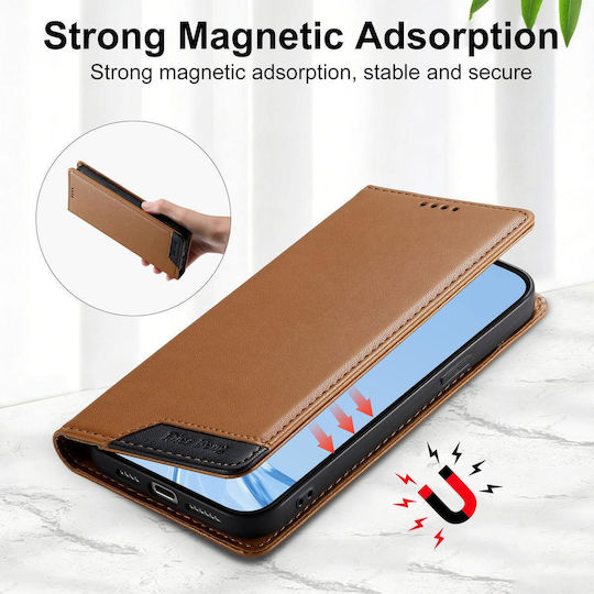 Motorola Edge 70 Fusion 5g Case Dierfeng Strong Magnetic Leather Wallet Brown
