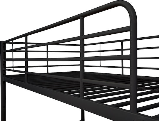 Kinderbett Koje Einzeln mit Matratze Schwarz 90x190cm