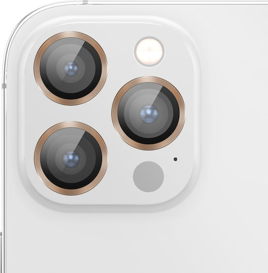 Zanaé Protecție Cameră iPhone 12 Pro din Sticlă Temperată și Aluminiu Auriu