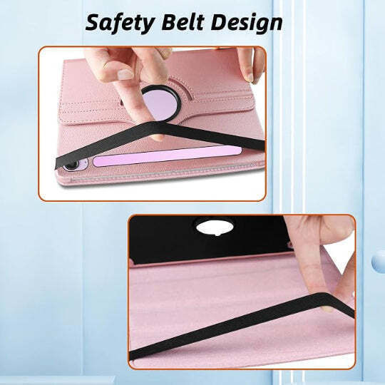 Smart Case 360° Rotating Stand Book Cover Samsung Galaxy Tab S7 S8 Rose Gold