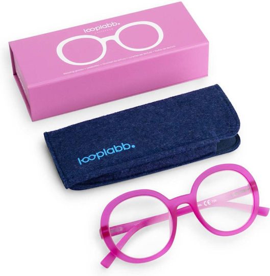 Looplabb Damen Lesebrillen +3.00 in Rosa Farbe