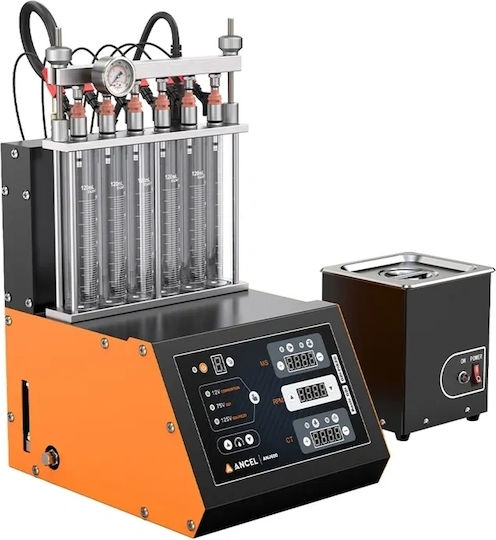 Тестер и почистващ уред за инжектори Ancel Anj600 6 инжектора 100w Ултразвук 0-8 Bar Efi Gdi Piezo Дигитален екран