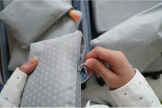Stewehome Set 7 Piese Organizatoare Pentru Bagaje Roz Cu Buline Gri