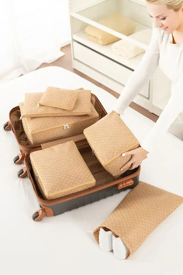 SteweHome Set de Organizatoare de Depozitare pentru Valiză Călătorii 6 Bucăți Poliester 25x40 Cm