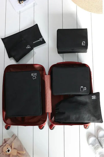 Stewehome Suitcase Storage Organizer Set Travel 6 Pieces Polyester 25x40 Cm
