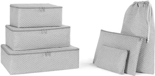 SteweHome Set Organizatoare de Depozitare pentru Valiză Albă Material Parașută Lavabilă 25x40x40 Cm