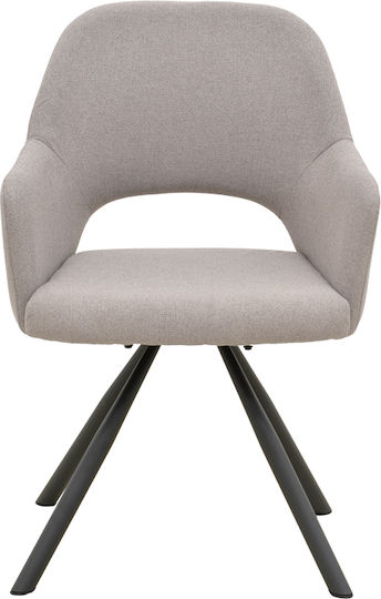 Dining Chair with Fabric Upholstery Grey 59x58x87cm