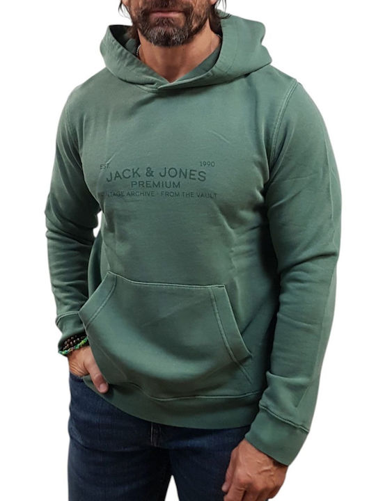 Jack & Jones Sweat Φούτερ Emerald Green με Κουκούλα