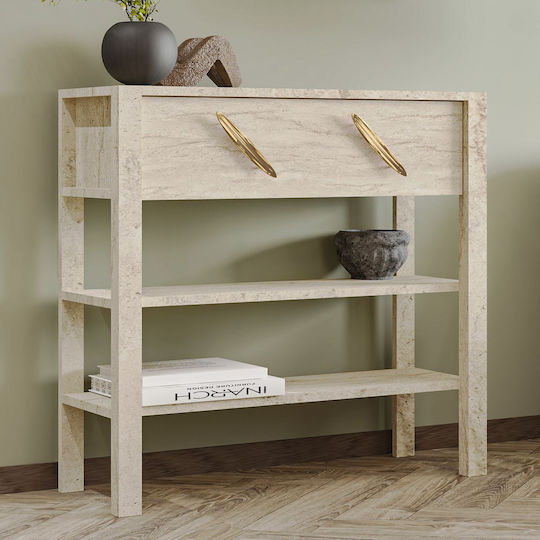 Henric Wooden Console Travertine L90xW30xH85cm