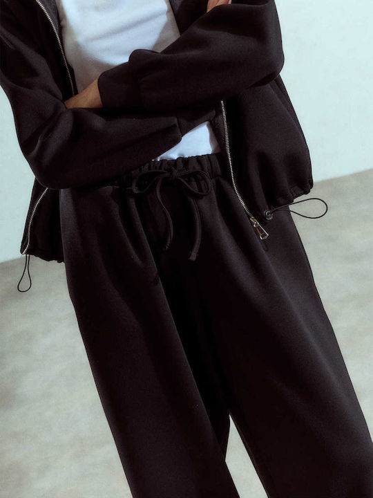 Celestino Pantaloni Dama Cropped Lejeri Fit Negru