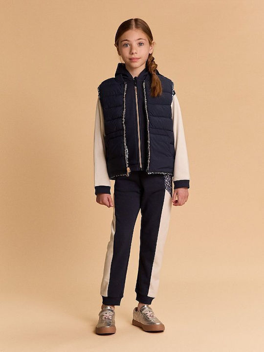Kids Quilted Sleeveless Short Double Sided Blue