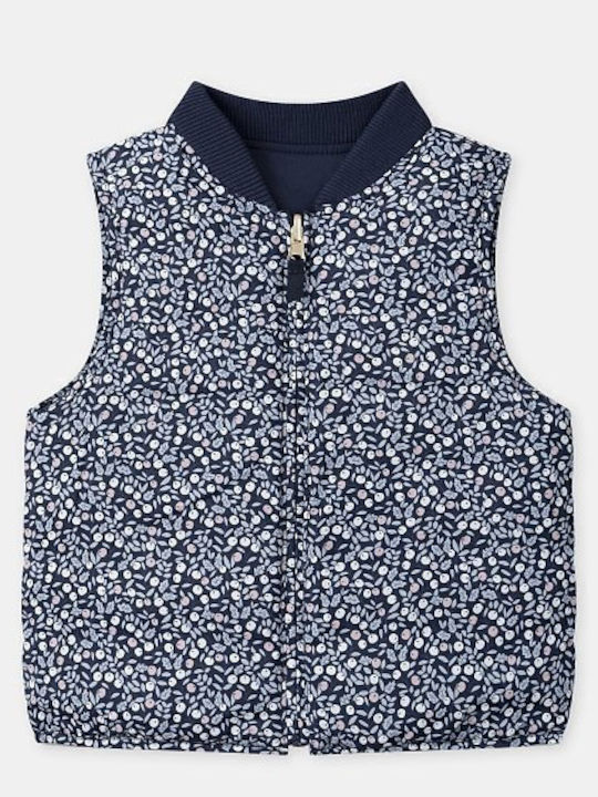 Kids Quilted Sleeveless Short Double Sided Blue