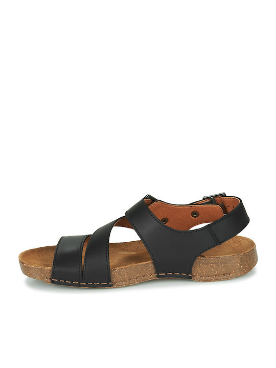 Damen Flache Sandalen Schwarz