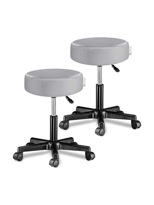 Scaun De Birou Rotund Gri 2 Buc 48x48x46cm