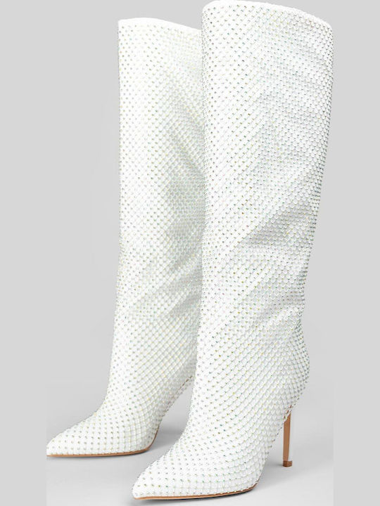 Damenstiefel mit Hohem Absatz Weiße