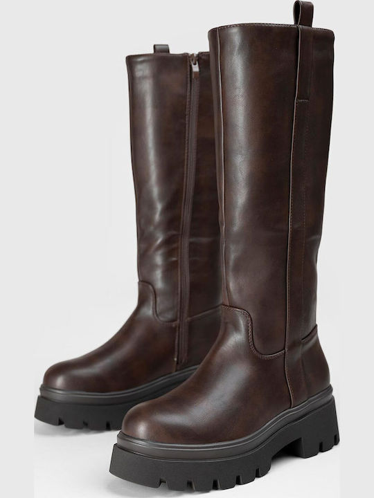 Damenstiefel mit Mittelhohem Absatz Braun