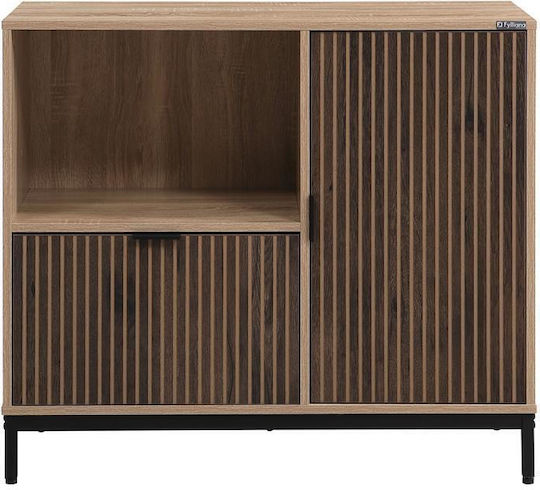 Chest of Drawers Wooden with 2 Drawers Sonoma-Walnut 90x40x80cm