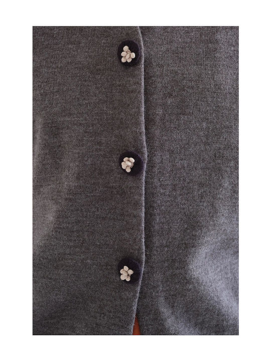 Damen Strickjacke Mit Knöpfen Graue