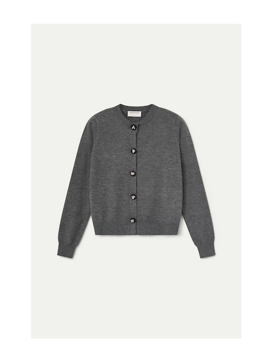 Damen Strickjacke Mit Knöpfen Graue
