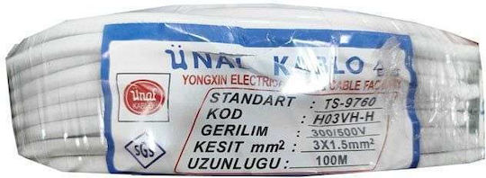 Power Cord 300/500v 100m 3×1.5mm² Electricity Cable 300/500v 100m 8215