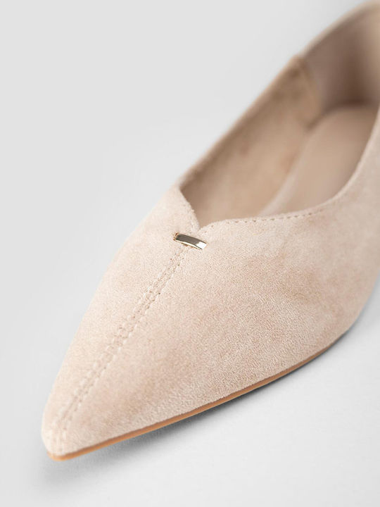 Super Mode Wildleder Damen Ballerinas Spitz zulaufend Braun