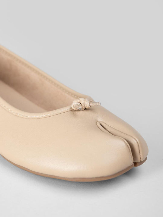 Damen Ballerinas Spitz zulaufend Beiges