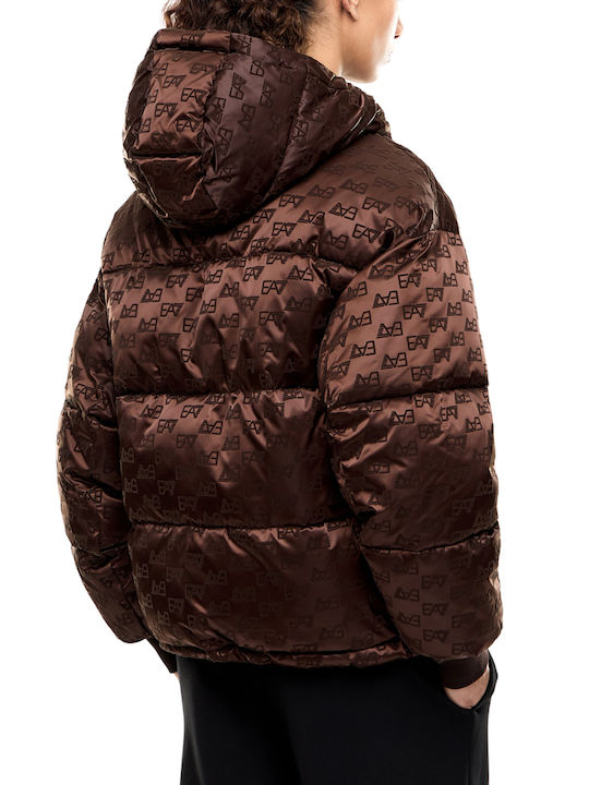 Emporio Armani Women's Puffer Jacket for Winter Brown