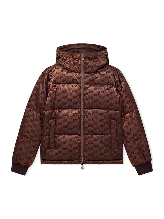 Women's Puffer Jacket for Winter Brown