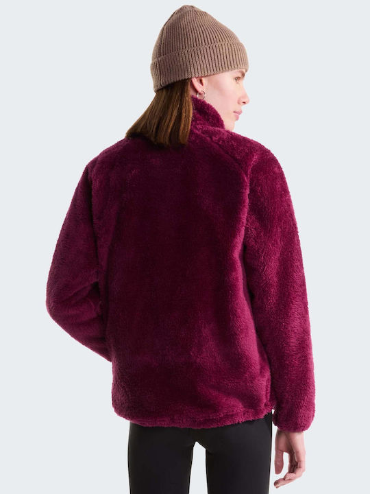 Evolve Fleece Damen Strickjacke mit Reissverschluss Burgundisch