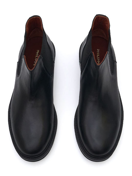 Leder Chelsea Herrenstiefel Schwarz