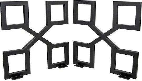 Picior Metalic de Mobilier 2 buc Potrivit pentru Masă / Măsuță 70x72cm Negru