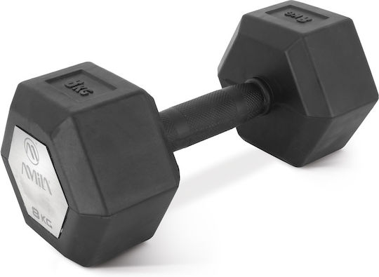 AMILA Шестоъгълна Гумена Дъмбел 1 x 8kg