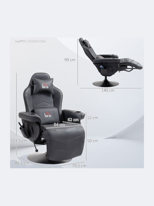 700-142V00BK Καρέκλα Gaming Δερματίνης με Υποπόδιο Μαύρη