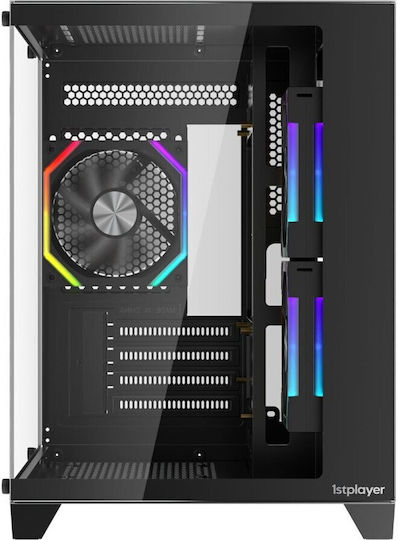 1STPLAYER BV5 Gaming Mini-Turm Computergehäuse mit Seitenfenster Schwarz