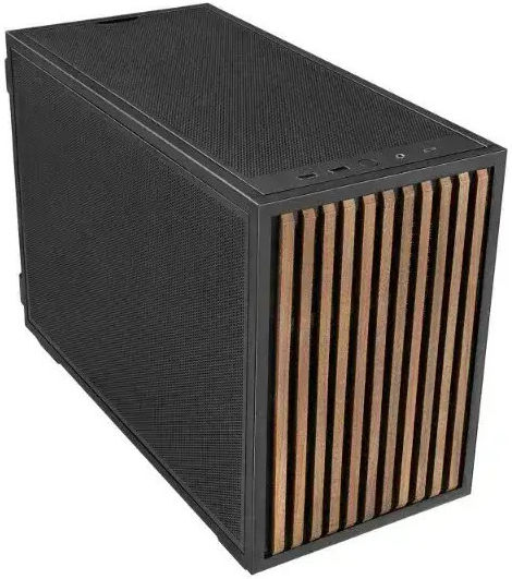Lian Li DAN B4-mATX Micro Tower Компютърна кутия Сива Wood Edition Mesh TG Steel-Fabric Case