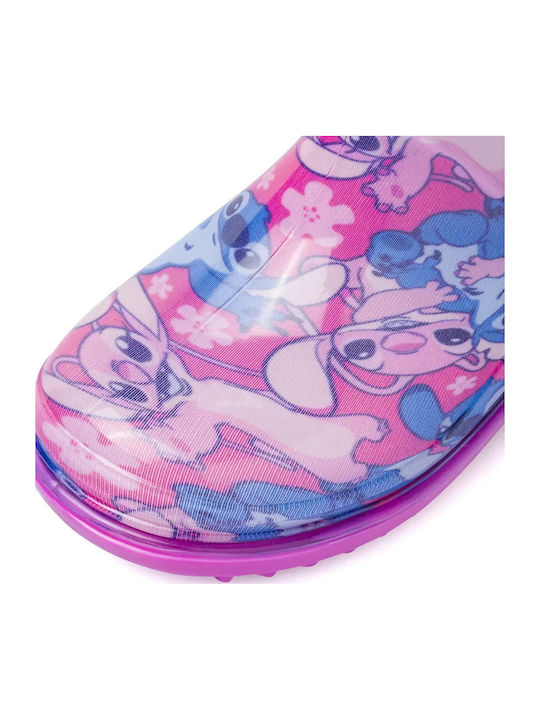 Cizme de cauciuc copii Stitch Roz