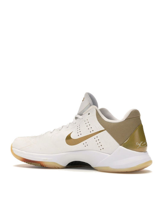 Kobe 5 Big Stage Ниски Баскетболни Обувки Бели / Металик Златни