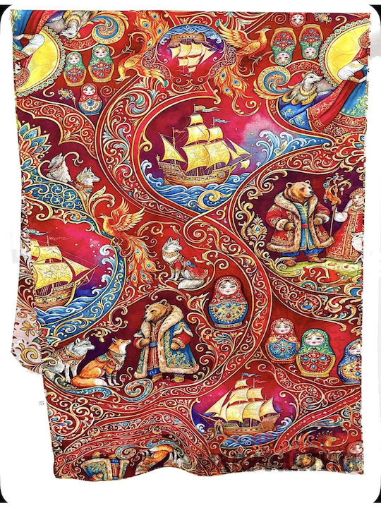 Women's Silk Shawl Red