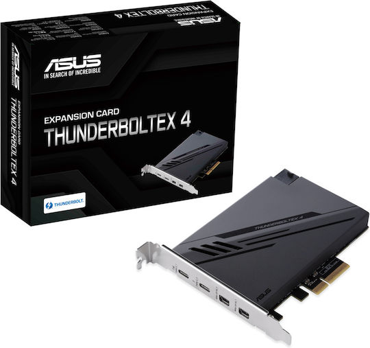 Asus PCIe Card With 4 Ports Mini DisplayPort Thunderbolt 3 USB 2.0 USB 3.2 ThunderboltEX 4