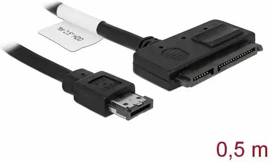 DeLock DeLock Festplattenkabel eSATA - 22-Pin SATA III 0.5cm Schwarz