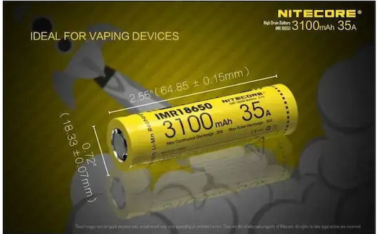 NiteCore Imr18650 Wiederaufladbare Batterien 18650 2Stück